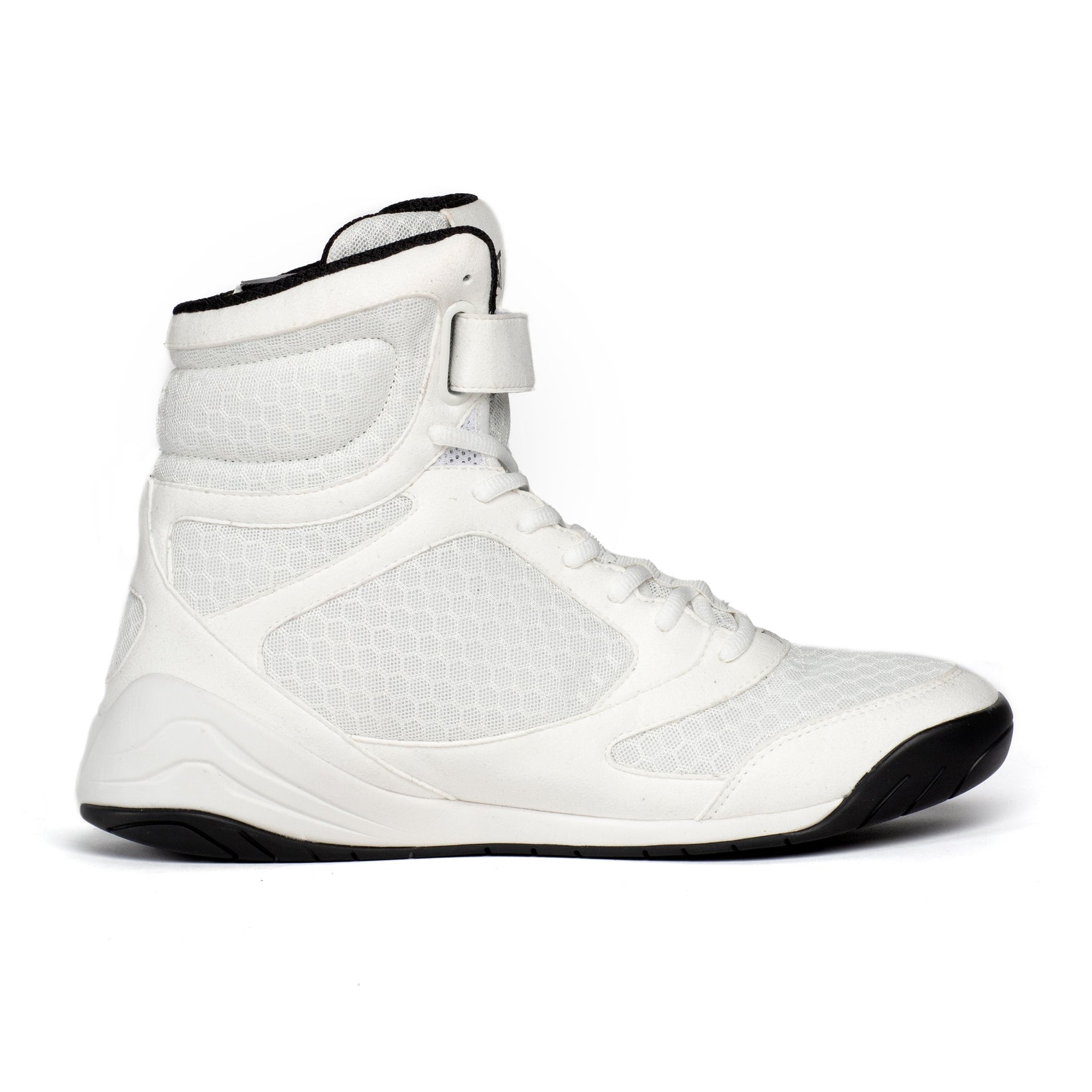 White Everlast high-top boxing shoe