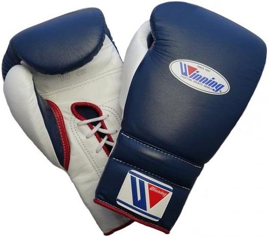 Navy, white, and red Winning boxing gloves